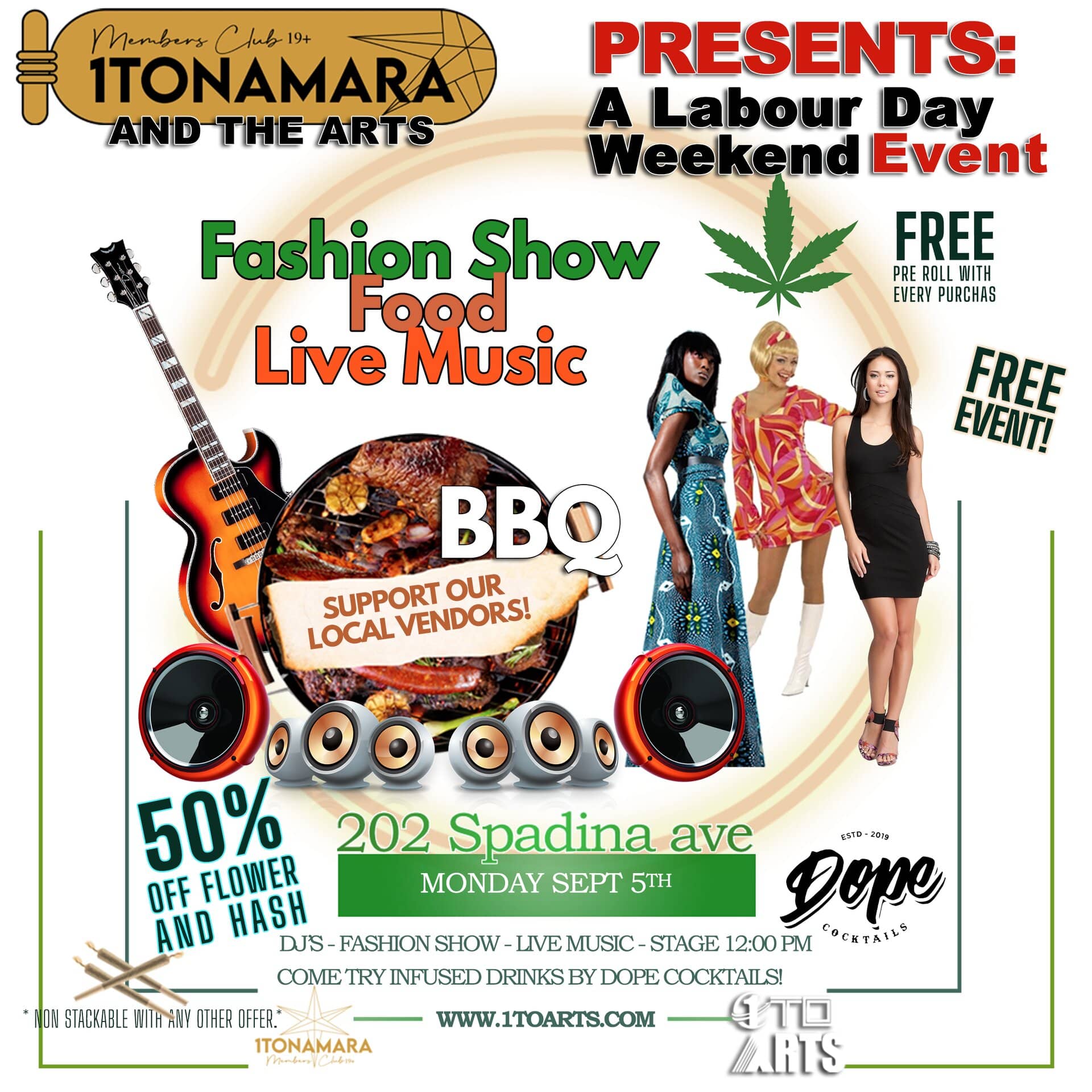 1TONAMARA presents a labour day weekend event